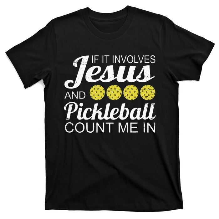 Distressed Jesus Pickleball Player Worship Church Graphic T-Shirt