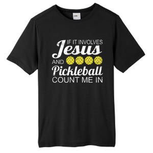 Distressed Jesus Pickleball Player Worship Church Graphic Tall Fusion ChromaSoft Performance T-Shirt