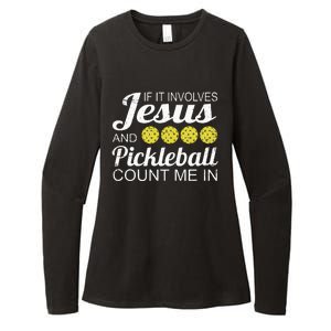 Distressed Jesus Pickleball Player Worship Church Graphic Womens CVC Long Sleeve Shirt