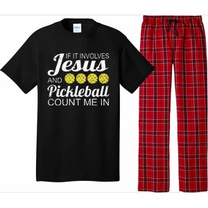 Distressed Jesus Pickleball Player Worship Church Graphic Pajama Set