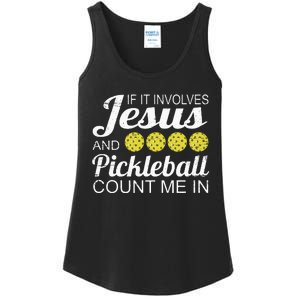 Distressed Jesus Pickleball Player Worship Church Graphic Ladies Essential Tank