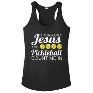 Distressed Jesus Pickleball Player Worship Church Graphic Ladies PosiCharge Competitor Racerback Tank