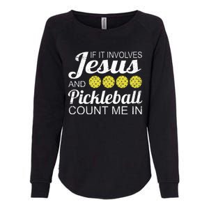 Distressed Jesus Pickleball Player Worship Church Graphic Womens California Wash Sweatshirt