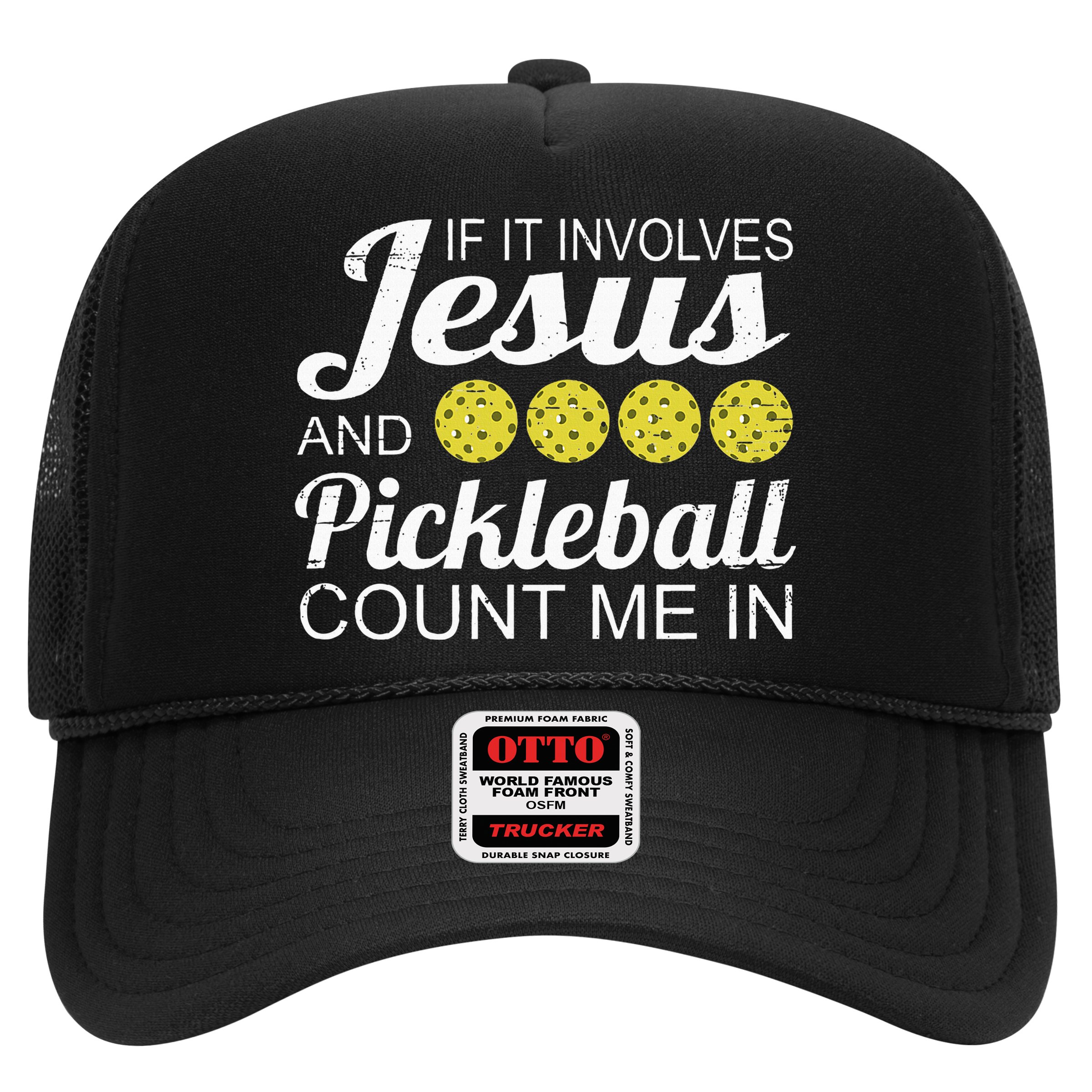 Distressed Jesus Pickleball Player Worship Church Graphic Hat