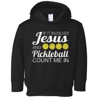 Distressed Jesus Pickleball Player Worship Church Graphic Toddler Hoodie