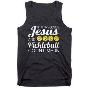 Distressed Jesus Pickleball Player Worship Church Graphic Tank Top