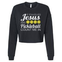 Distressed Jesus Pickleball Player Worship Church Graphic Cropped Pullover Crew