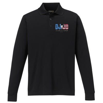 Dj Jd Ridin With The Outlaw And Hillbilly Trump 2024 Performance Long Sleeve Polo