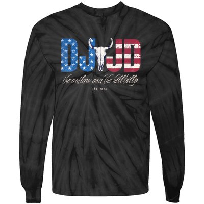 Dj Jd Ridin With The Outlaw And Hillbilly Trump 2024 Tie-Dye Long Sleeve Shirt