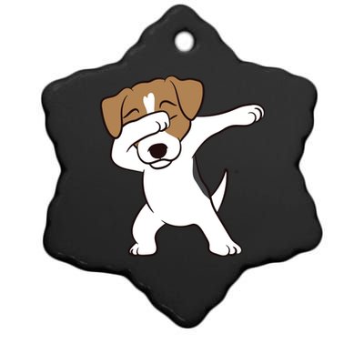 Dabbing Jack Russell Terrier Dog Dabbing Jack Russell Ceramic Star Ornament