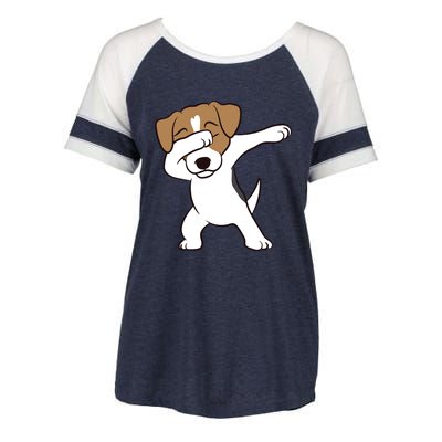 Dabbing Jack Russell Terrier Dog Dabbing Jack Russell Enza Ladies Jersey Colorblock Tee