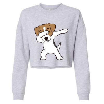 Dabbing Jack Russell Terrier Dog Dabbing Jack Russell Cropped Pullover Crew