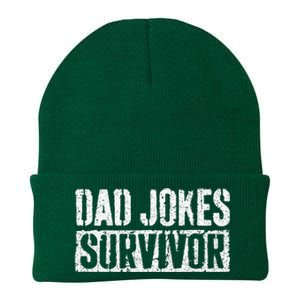 Dad Jokes Survivor Fathers Day Knit Cap Winter Beanie