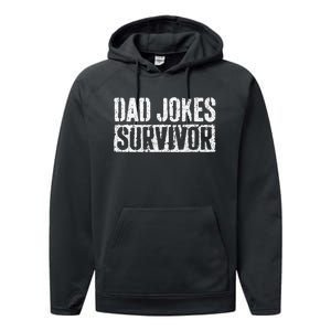 Dad Jokes Survivor Fathers Day Performance Fleece Hoodie