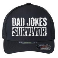 Dad Jokes Survivor Fathers Day Flexfit Unipanel Trucker Cap