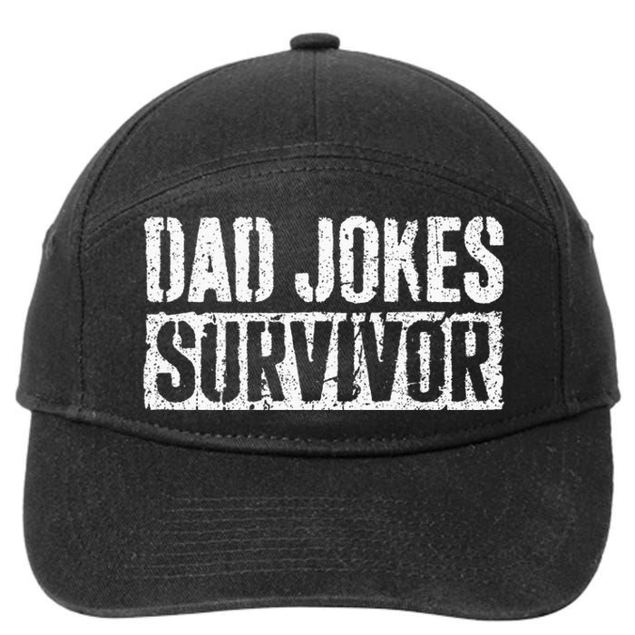 Dad Jokes Survivor Fathers Day 7-Panel Snapback Hat