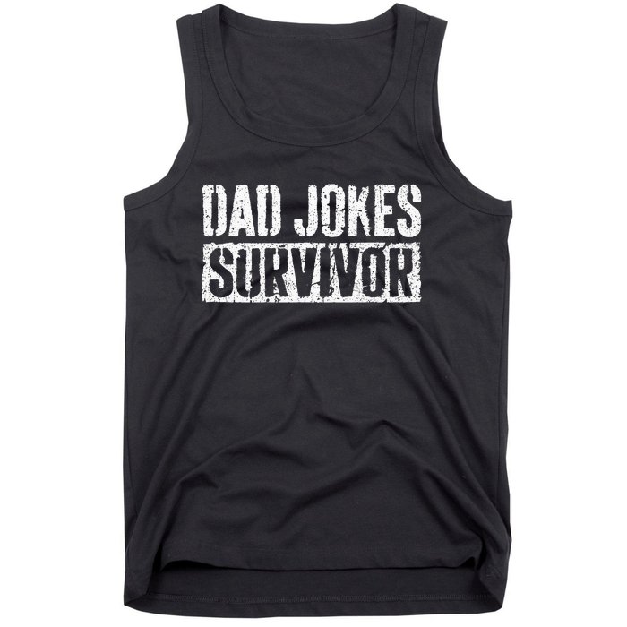 Dad Jokes Survivor Fathers Day Tank Top