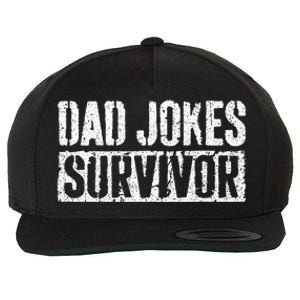 Dad Jokes Survivor Fathers Day Wool Snapback Cap