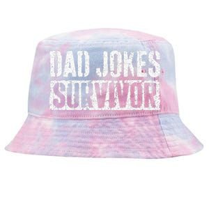 Dad Jokes Survivor Fathers Day Tie-Dyed Bucket Hat