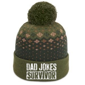 Dad Jokes Survivor Fathers Day The Baniff Cuffed Pom Beanie