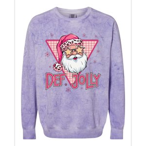 Def Jolly Santa Claus Merry Christmas Xmas Pajamas Holiday Colorblast Crewneck Sweatshirt