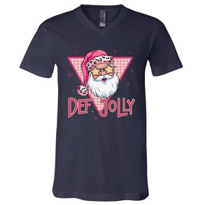 Def Jolly Santa Claus Merry Christmas Xmas Pajamas Holiday V-Neck T-Shirt