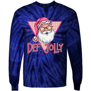 Def Jolly Santa Claus Merry Christmas Xmas Pajamas Holiday Tie-Dye Long Sleeve Shirt