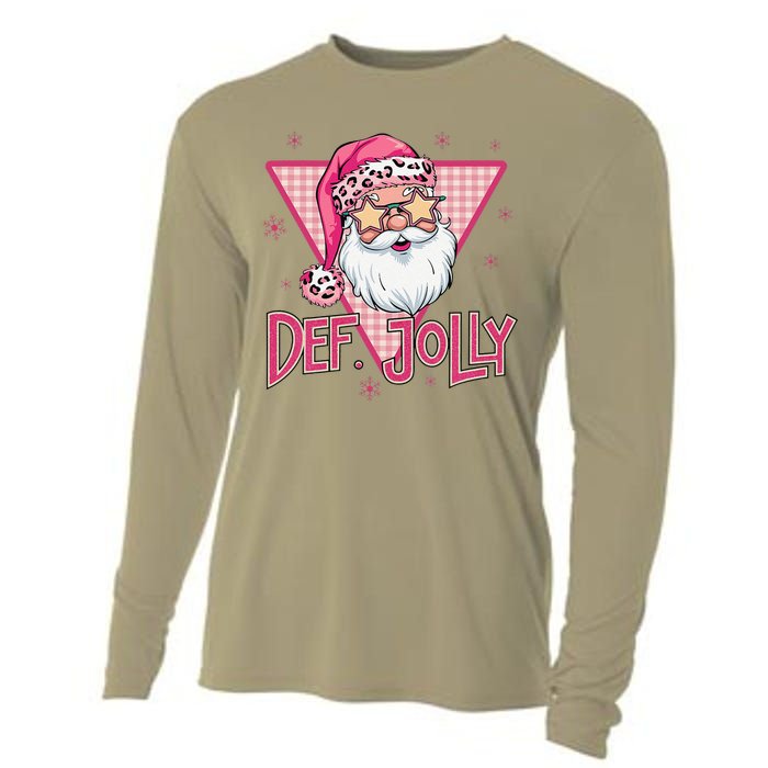 Def Jolly Santa Claus Merry Christmas Xmas Pajamas Holiday Cooling Performance Long Sleeve Crew