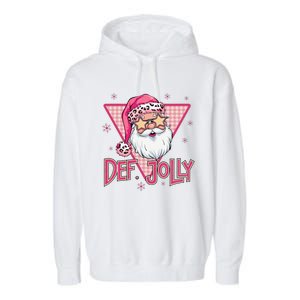 Def Jolly Santa Claus Merry Christmas Xmas Pajamas Holiday Garment-Dyed Fleece Hoodie