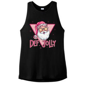 Def Jolly Santa Claus Merry Christmas Xmas Pajamas Holiday Ladies PosiCharge Tri-Blend Wicking Tank