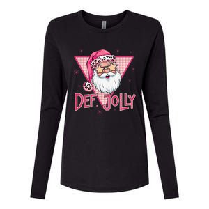 Def Jolly Santa Claus Merry Christmas Xmas Pajamas Holiday Womens Cotton Relaxed Long Sleeve T-Shirt