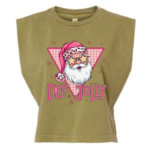 Def Jolly Santa Claus Merry Christmas Xmas Pajamas Holiday Garment-Dyed Women's Muscle Tee