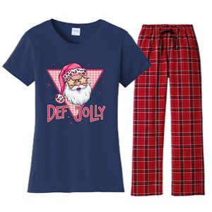 Def Jolly Santa Claus Merry Christmas Xmas Pajamas Holiday Women's Flannel Pajama Set