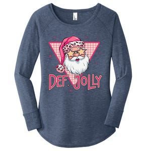 Def Jolly Santa Claus Merry Christmas Xmas Pajamas Holiday Women's Perfect Tri Tunic Long Sleeve Shirt