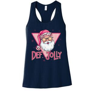 Def Jolly Santa Claus Merry Christmas Xmas Pajamas Holiday Women's Racerback Tank