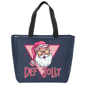 Def Jolly Santa Claus Merry Christmas Xmas Pajamas Holiday Zip Tote Bag