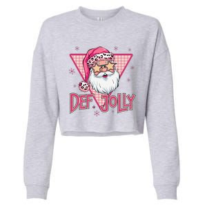 Def Jolly Santa Claus Merry Christmas Xmas Pajamas Holiday Cropped Pullover Crew