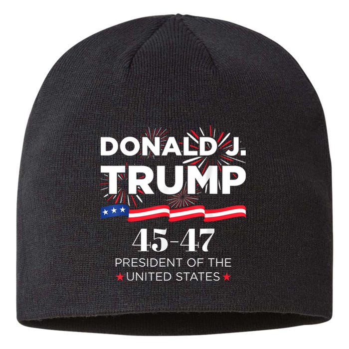 Donald J. Trump 45 47 President Inauguration Day 2025 Sustainable Beanie