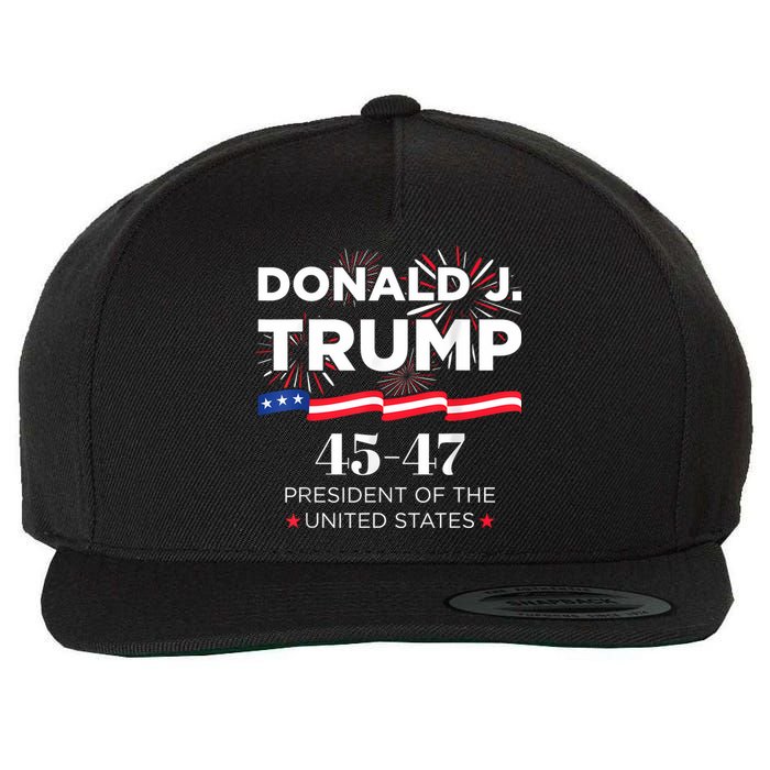 Donald J. Trump 45 47 President Inauguration Day 2025 Wool Snapback Cap