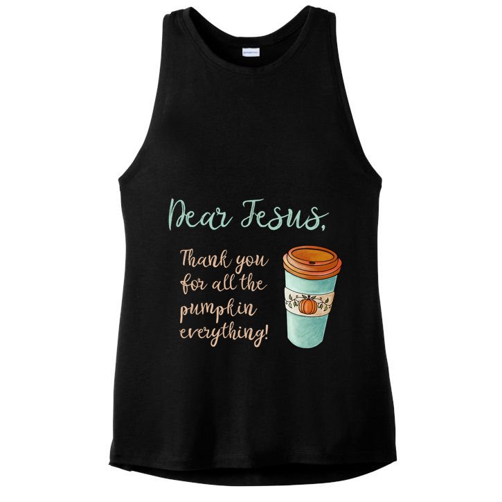 Dear Jesus Thank You For Pumpkin Spice Everything Christian Gift Ladies PosiCharge Tri-Blend Wicking Tank