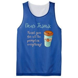 Dear Jesus Thank You For Pumpkin Spice Everything Christian Gift Mesh Reversible Basketball Jersey Tank