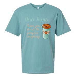 Dear Jesus Thank You For Pumpkin Spice Everything Christian Gift Sueded Cloud Jersey T-Shirt