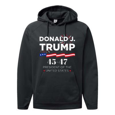 Donald J. Trump 45 47 President Inauguration Day 2025 Performance Fleece Hoodie