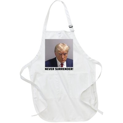 Donald J Trump Mug Shot Never Surrender Full-Length Apron With Pockets