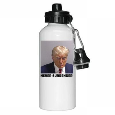 Donald J Trump Mug Shot Never Surrender Aluminum Water Bottle