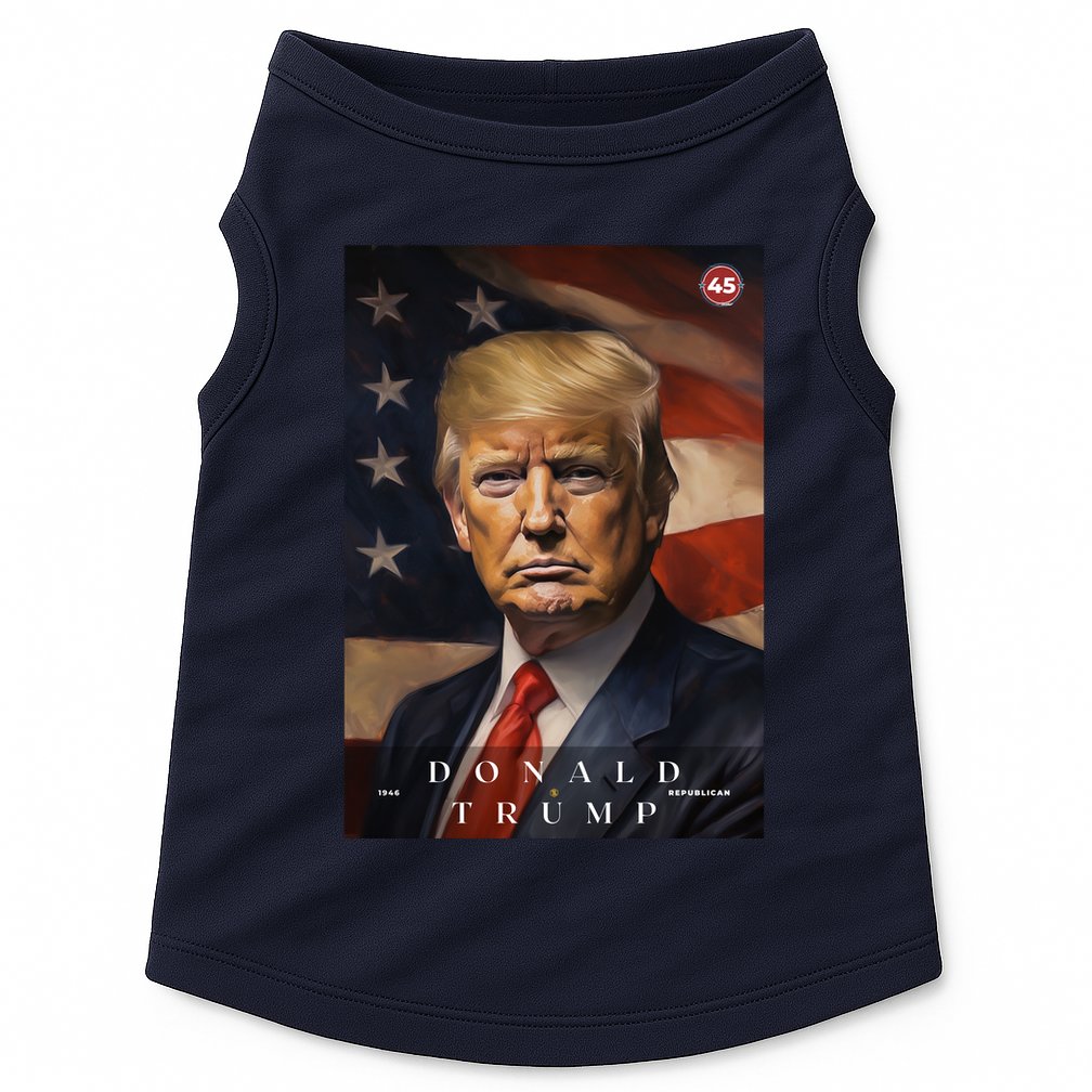 Donald J Trump 45th President Of The United States Portrait Doggie Tank
