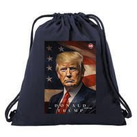 Donald J Trump 45th President Of The United States Portrait Drawstring Bag