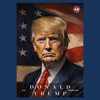 Donald J Trump 45th President Of The United States Portrait Drawstring Bag