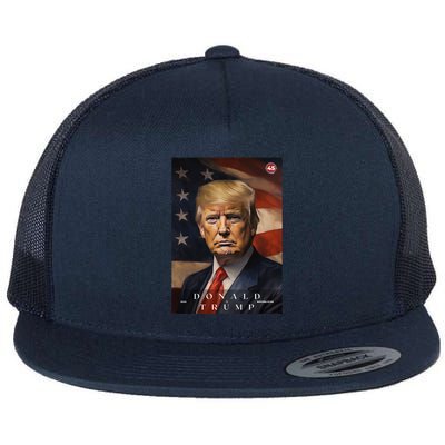 Donald J Trump 45th President Of The United States Portrait Flatbill Hat