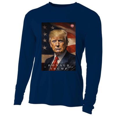 Donald J Trump 45th President Of The United States Portrait Cooling Performance Long Sleeve Crew
